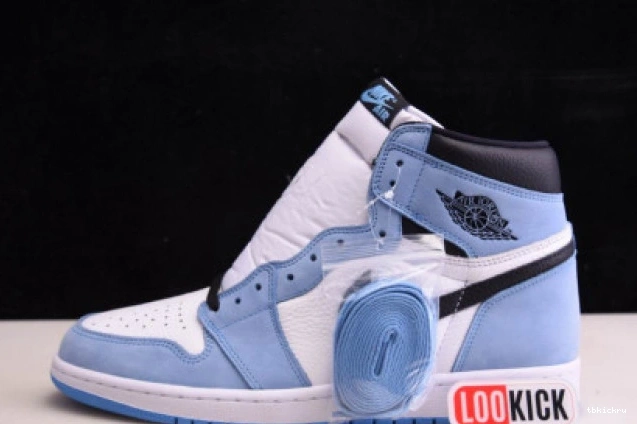 Rep TBkick BLUE 555088-134 AIR UNIVERSITY JORDAN 1 BLACK RETRO HIGH WHITE 0809